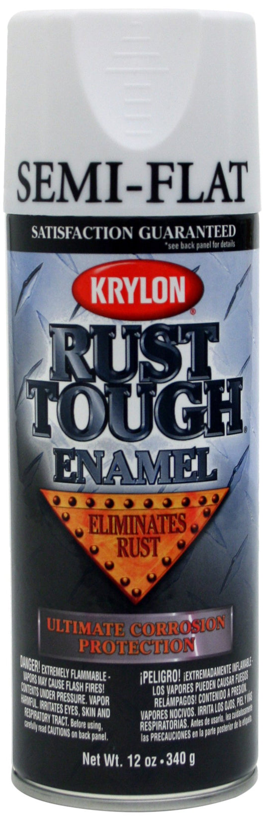 Krylon K09201007-6 PK 'Rust Tough' Semi-Flat White Rust Preventive Enamel - 12 oz. Aerosol, (Case of 6)