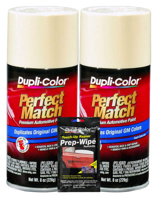 Dupli-Color Santa Fe Tan Exact-Match Automotive Paint for GM Vehicles - 8 oz, Bundles with Prep Wipe (3 Items)