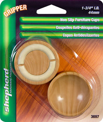 Shepherd Hardware Slip-N-Grip 2-1/4-Inch Large Non-Slip Furniture Cups