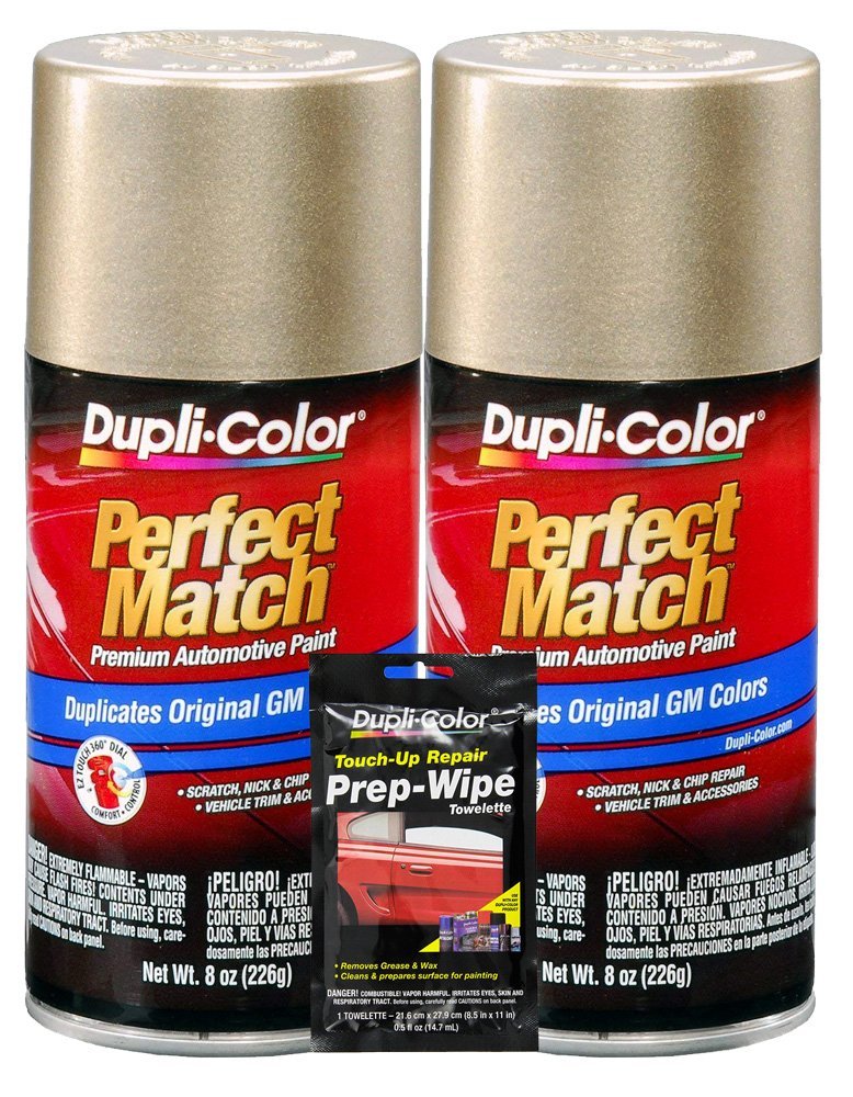 Dupli-Color Light Driftwood Metallic Exact-Match Automotive Paint For GM Vehicles - 8 oz, Bundles with Prep Wipe (3 Items)