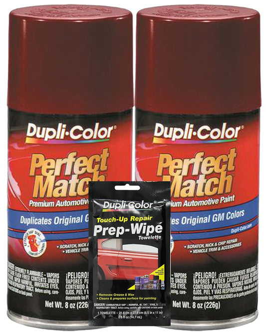 Dupli-Color BGM0596 Metallic Ltd. Edition Red Perfect Match Automotive Paint (8 oz) Compatible with GM Vehicles, Bundle with Prep Wipe (3 Items)