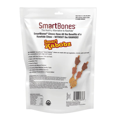 SmartBones Smart Kabobz, 8 Count, Rawhide-Free Chews For Dogs, Made With Real Chicken, Pork And Duck, 6.5 oz