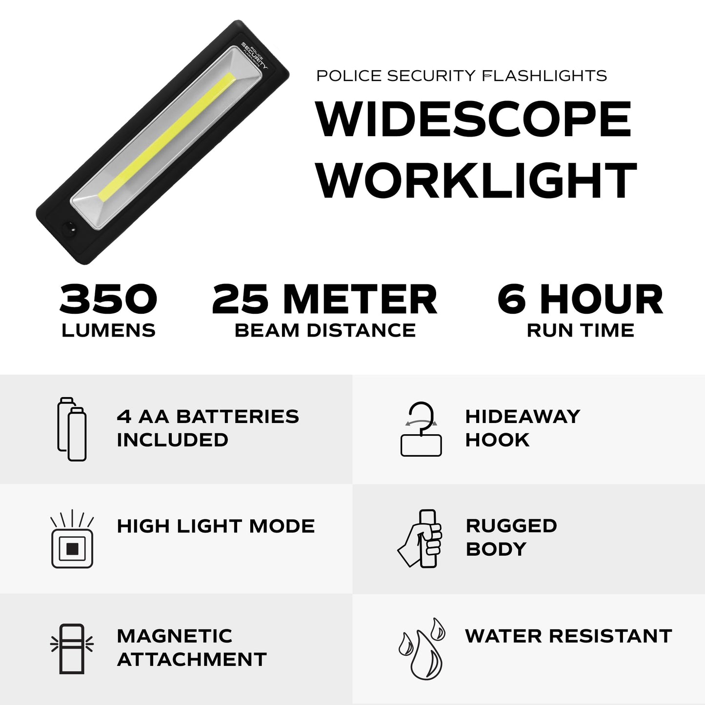 Police Security Widescope Worklight Flashlight