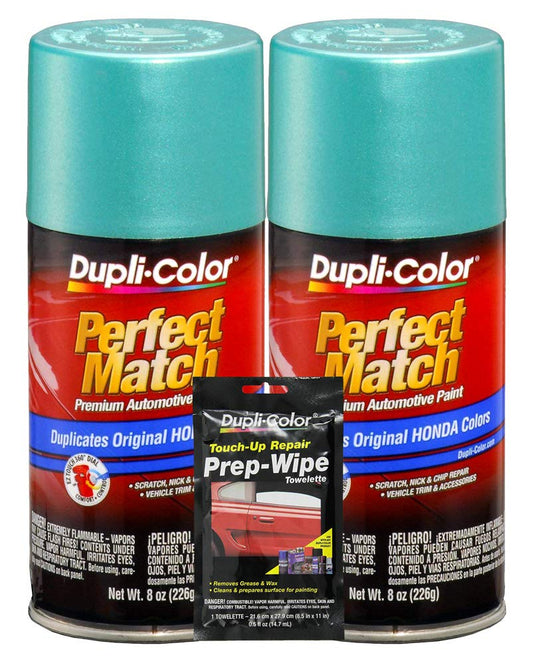 Dupli-Color Hampsted Green Metallic Exact-Match Automotive Paint - 8 oz, Bundle with Prep Wipe (3 Items)