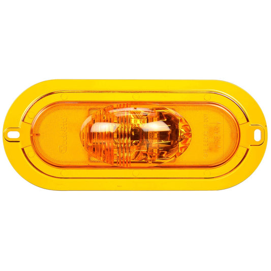 Truck-Lite 60420Y 60 Series LED Yellow Oval Side Turn Signal (Yellow Flange Mount, Fit 'N Forget S.12V, 6 Diode)