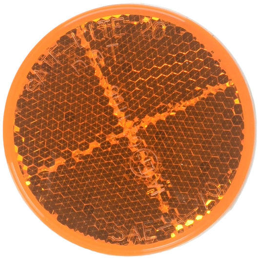 Truck-Lite 45A Amber 2-3/16" Round Stick-On Reflector