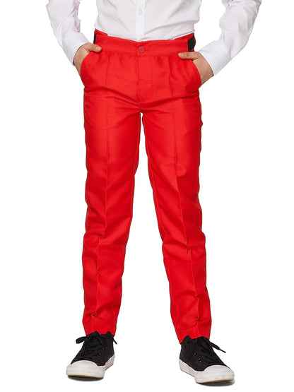 SUITMEISTER Boys Christmas Suit - Festive Santa Outfit Slim Fit - Red - White