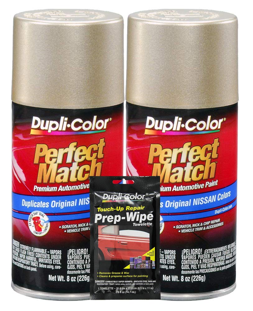 Dupli-Color Pebble Beige Exact-Match Automotive Paint - 8 oz, Bundles Prep Wipe (3 Items)