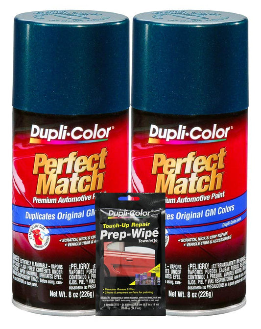 Dupli-Color Emerald Green Metallic Exact-Match Automotive Paint For GM Vehicles - 8 oz, Bundles with Prep Wipe (3 Items)