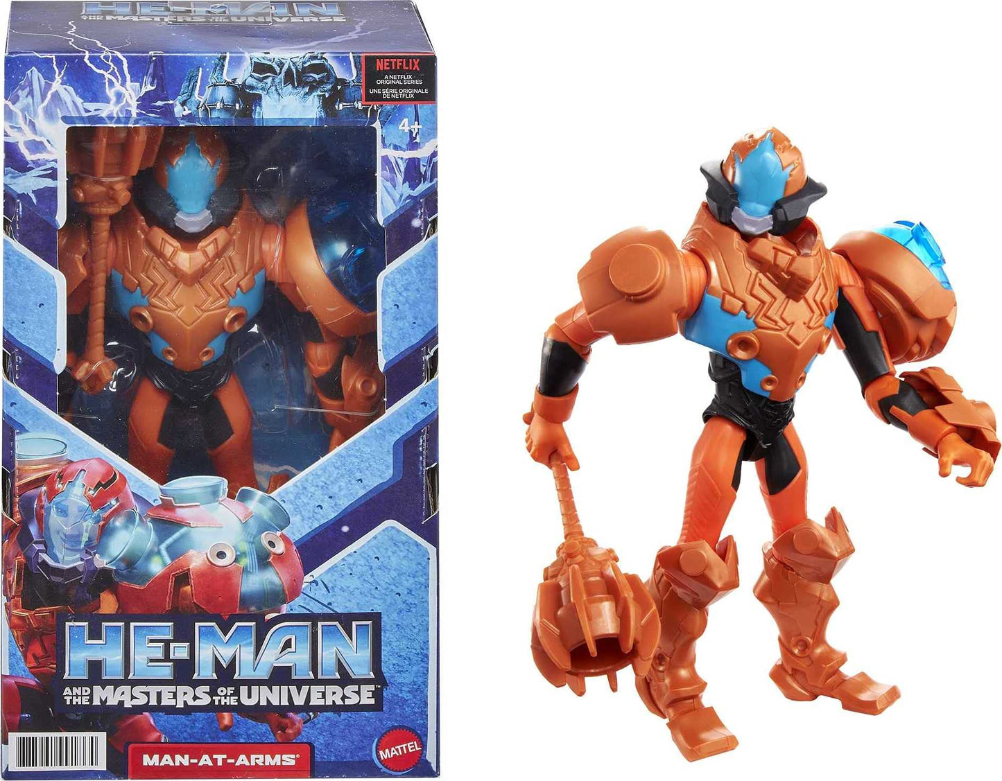 He-Man and the Masters of the Universe Man-at-Arms Large Figure with Accessory Inspired by MOTU Netflix Animated Series, 8.5-in Collectible Toy for Kids Ages 4 Years & Older