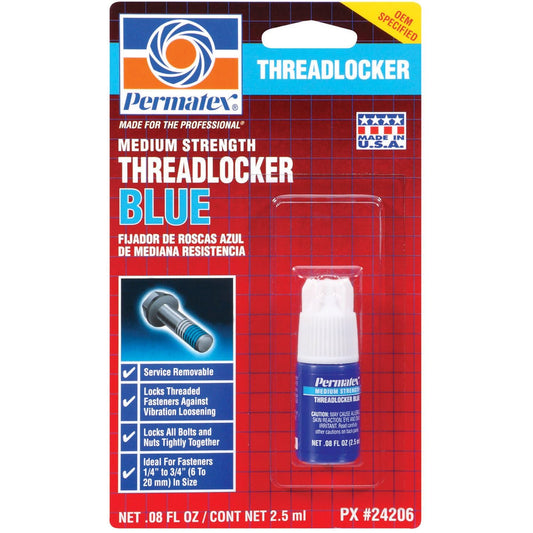 Permatex 24206 2.5 ml Blue Medium Strength Threadlocker