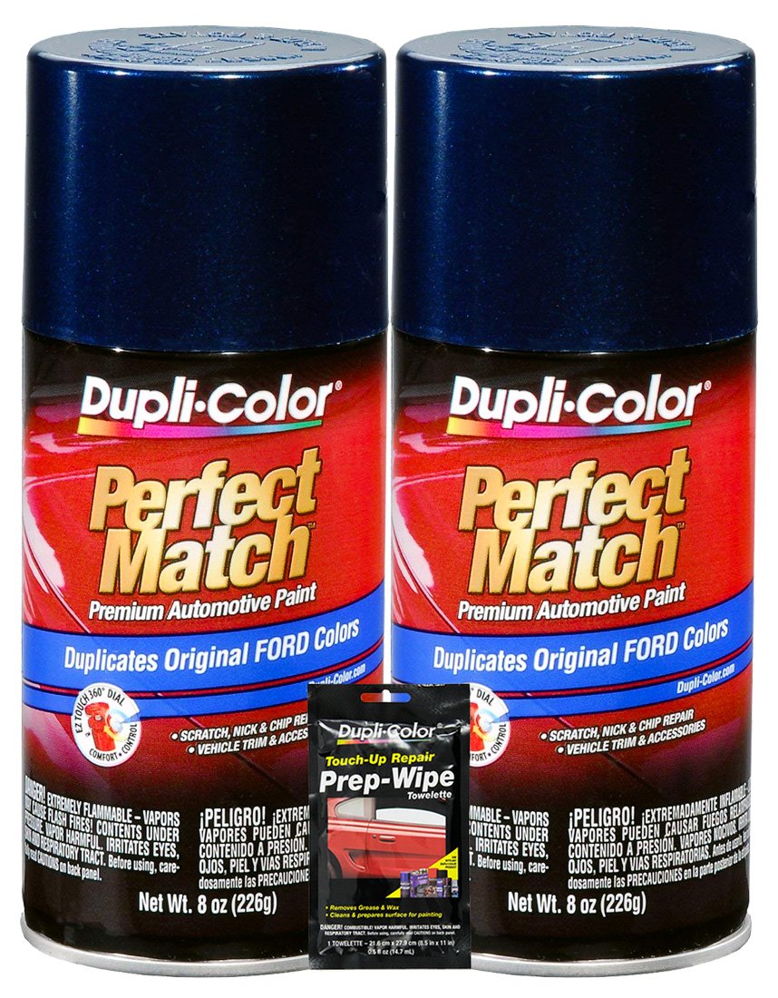 Dupli-Color True Blue Exact-Match Automotive Paint For Ford Vehicles - 8 oz, Bundles with Prep Wipe (3 Items)