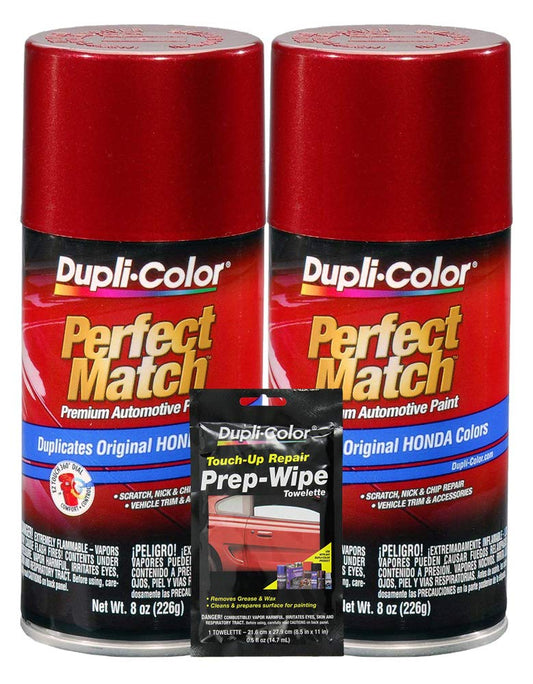 Dupli-Color Bordeaux Red (M) Exact-Match Automotive Paint - 8 oz, Bundles Prep Wipe (3 Items)