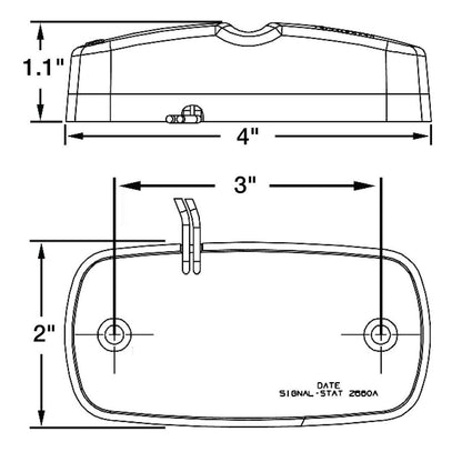 Truck-Lite 2660 Red Marker & Clearance - LED 2''x 4'' - Rectangular-16 Diode Pattern