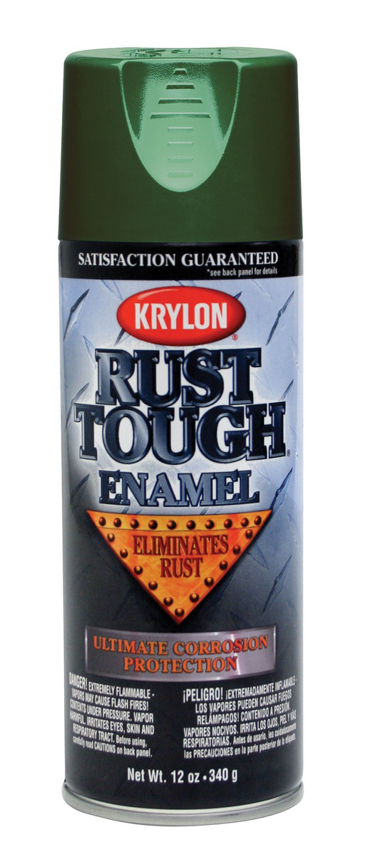 Krylon K09215007-6 PK 'Rust Tough' Forest Green Rust Preventive Enamel - 12 oz. Aerosol, (Case of 6)