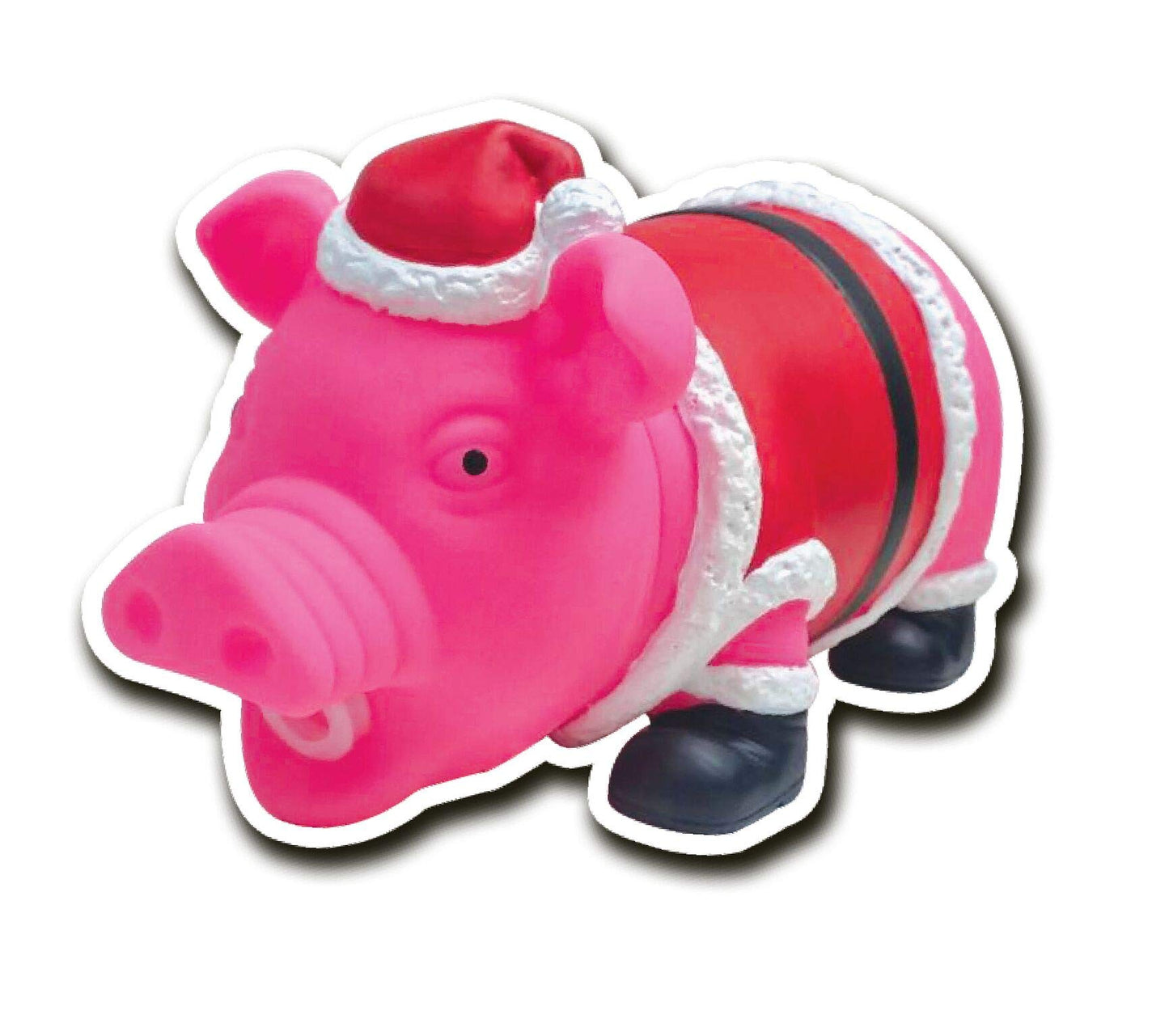 Animolds Squeeze Me Rubber Christmas Piggy | Oinking Rubber Pigs for Kids | Novelty Squeaky Toy Pig (Random Color)