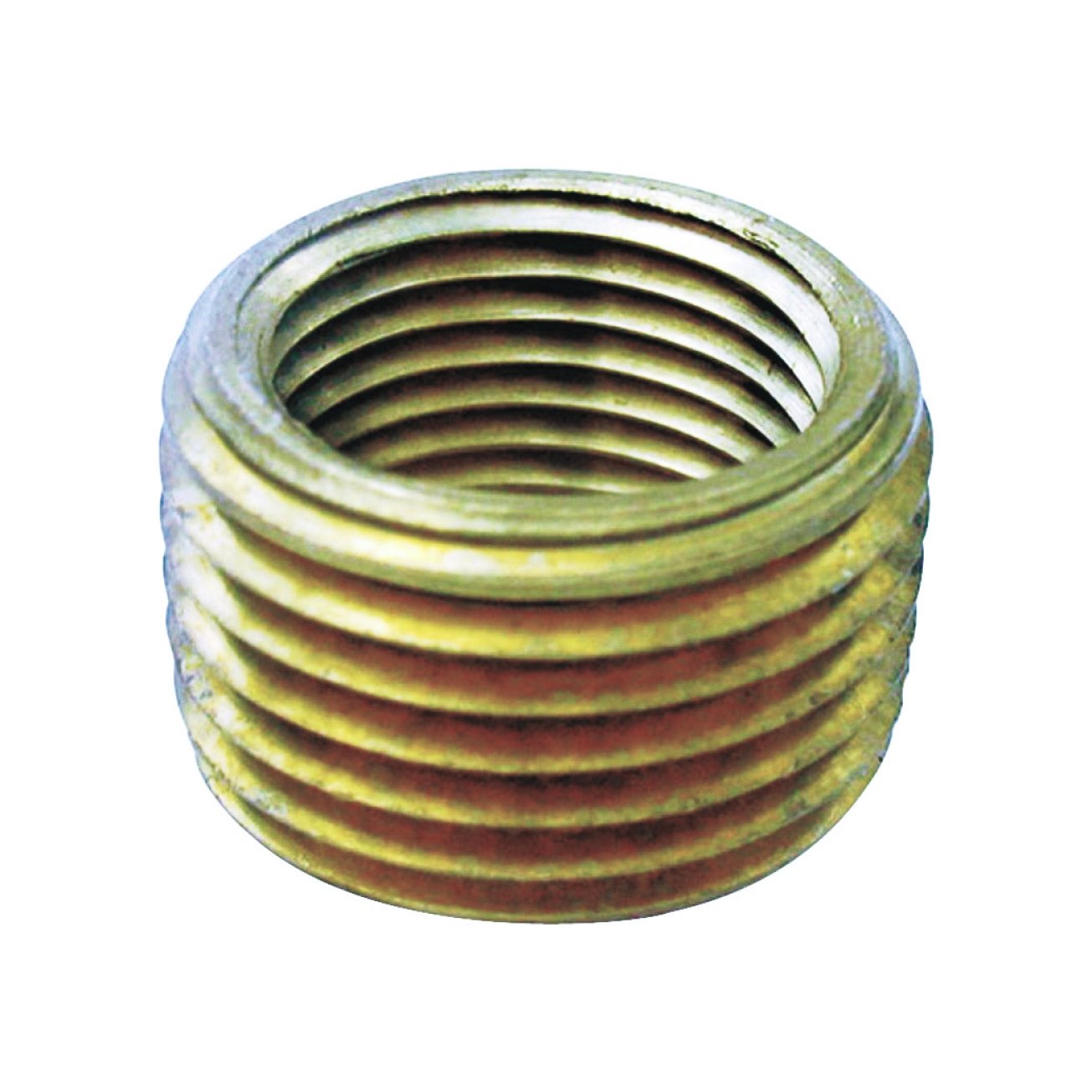 JMF 1/2 in. Dia. x 3/8 in. Dia. MPT to FPT Yellow Brass Pipe Face Bushing