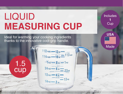 Arrow Cool Grip Plastic Measuring Cups - BPA-free Stackable Measuring Cups with Spout, Non-Slip Handle, & Bold Measurements - Microwave, Dishwasher Safe Measuring Cups