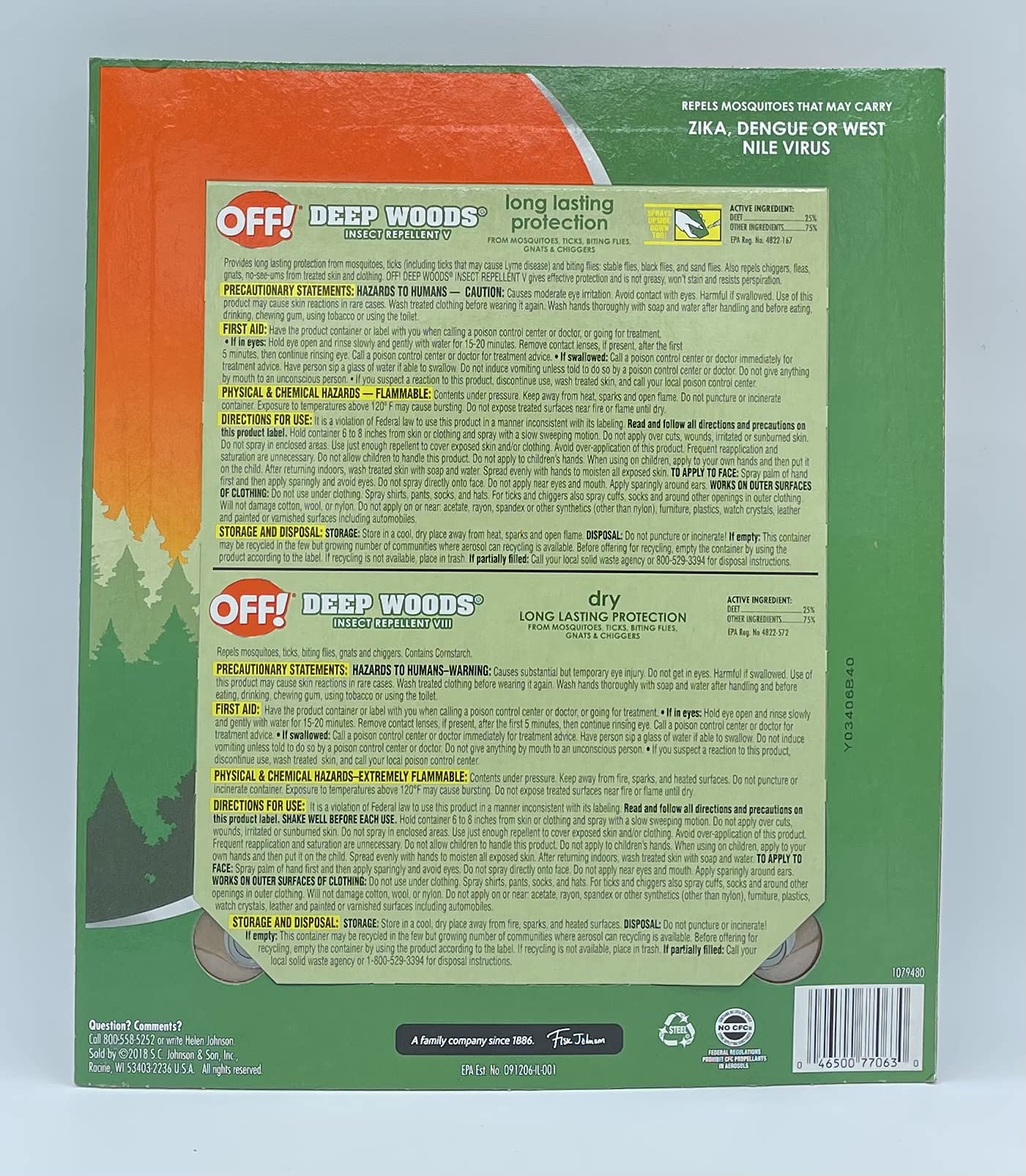 OFF! Deep Woods and Deep Woods Dry Mosquito Insect Repellent Combo Pack