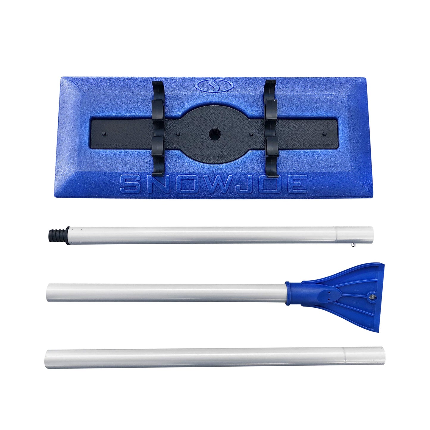 Snow Joe SJBLZD 18 Broom Snow Removal Tool w/52-Inch Compact Handle w/ 4-Inch Oversized Ice Scraper