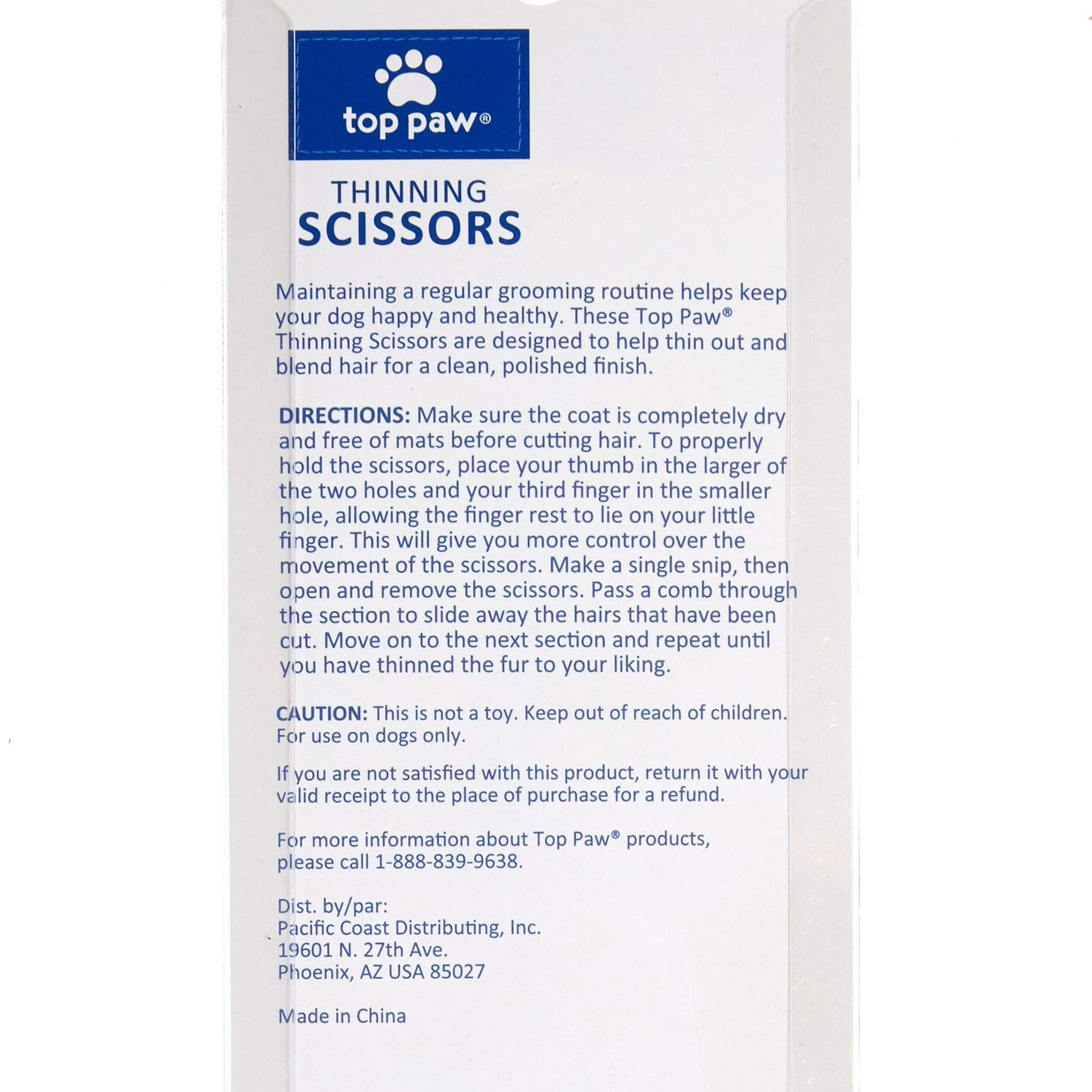 Top Paw Thinning Pet Scissors~6.5" Length