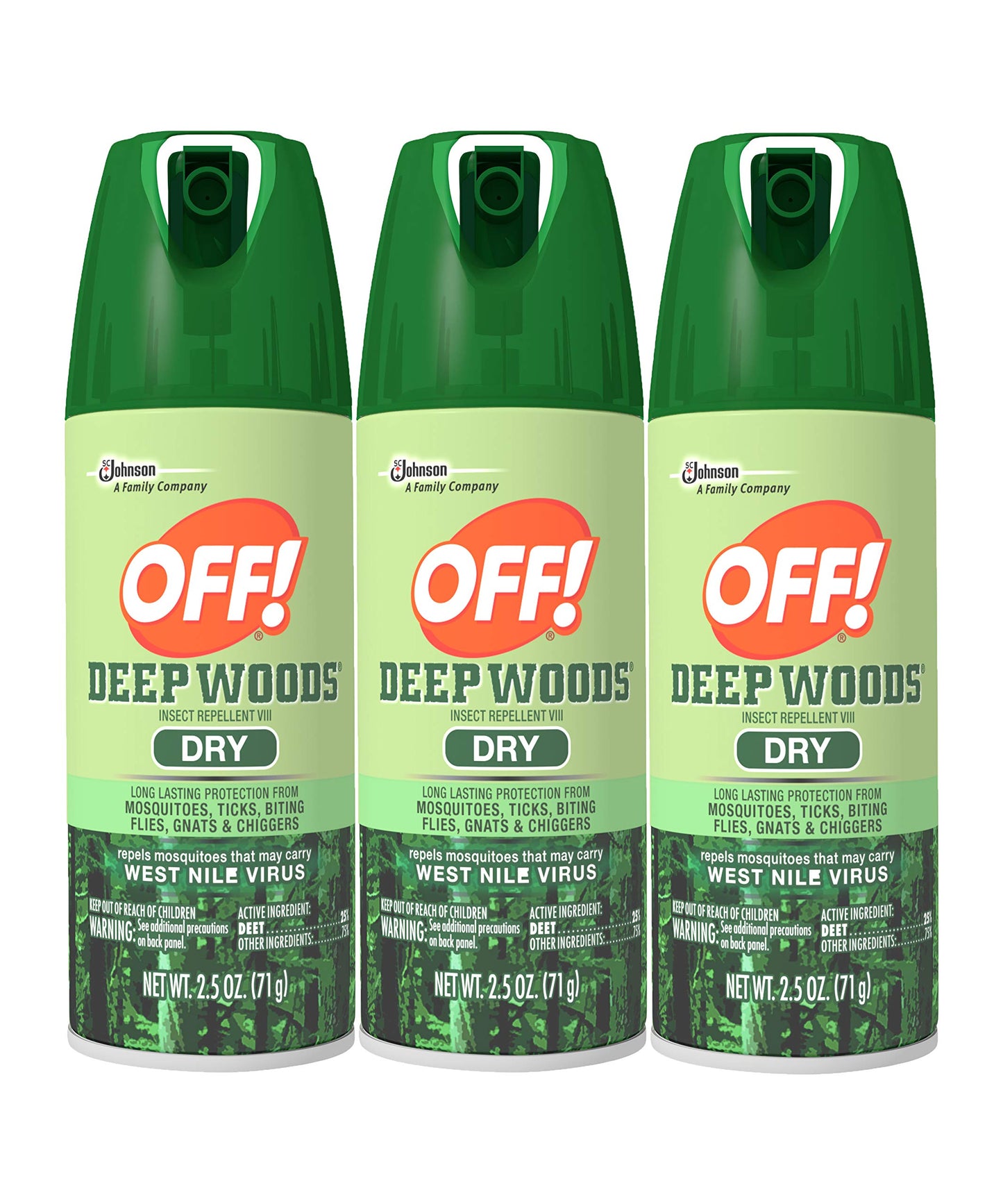 OFF! Deep Woods Dry Aerosol Insect Repellent, 2.5 Ounce (3 Count)