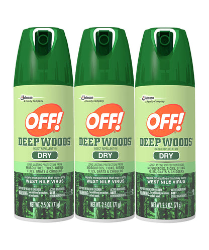 OFF! Deep Woods Dry Aerosol Insect Repellent, 2.5 Ounce (3 Count)