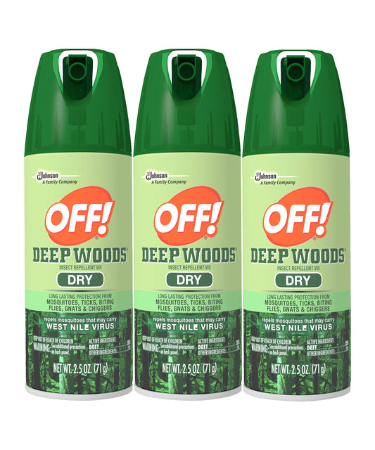 OFF! Deep Woods Dry Aerosol Insect Repellent, 2.5 Ounce (3 Count)