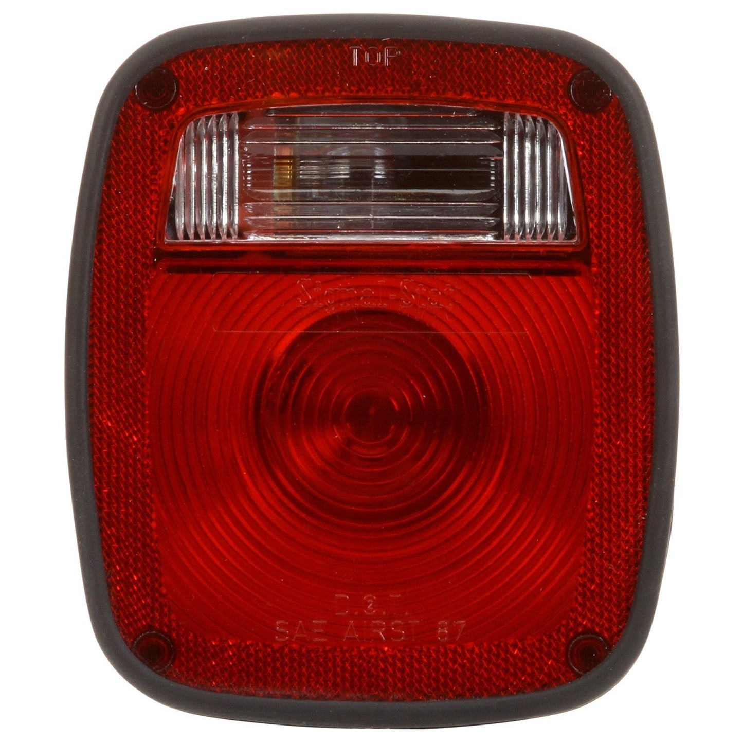 Truck-Lite 5013K Combo Box Light (Signal-Stat, Incandescent, Red/Clear Polycarbonate Lens, Rh, 3 Stud, License Light, Packard, Stripped End, 12V)