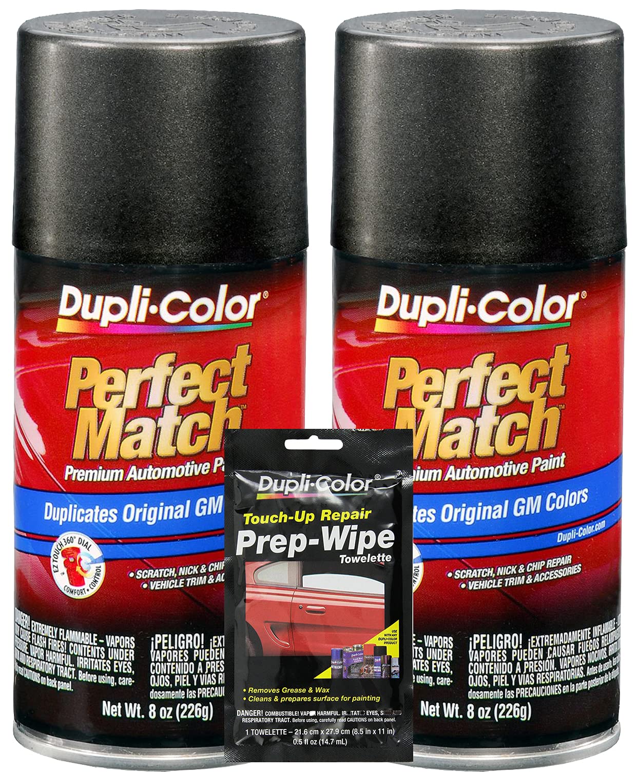 Sherwin-Williams Dupli-Color BGM0595 Metallic Iridium Perfect Match Automotive Paint (8 oz) Compatible with GM Vehicles Bundle with Prep Wipe (3 Items)