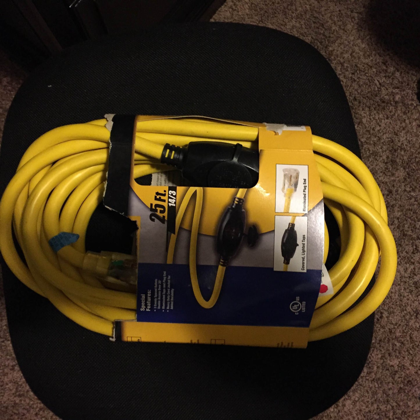 15 amp heavy duty extension cord 25'