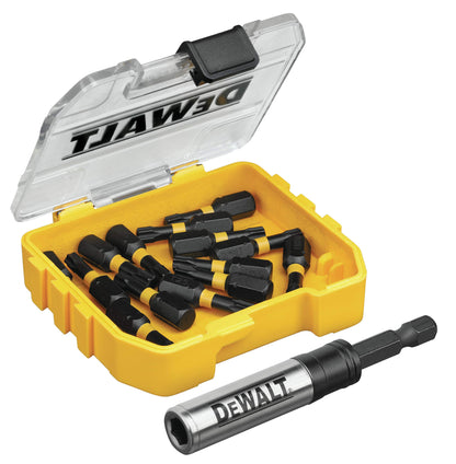 DEWALT FlexTorq Impact Driver Bit Set, Torx, 1/4-Inch x 1-Inch, 15-Piece (DWA3HLD1TX25-15)