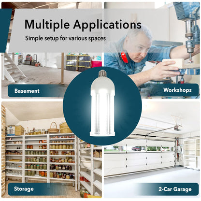 GT-Lite LED Corn Cob Bulb, 50W (300W Equivalent), 5000 Lumen, Daylight 5000K, E26 Base Energy Saving LED Light for Indoors Garage Workshop Warehouse