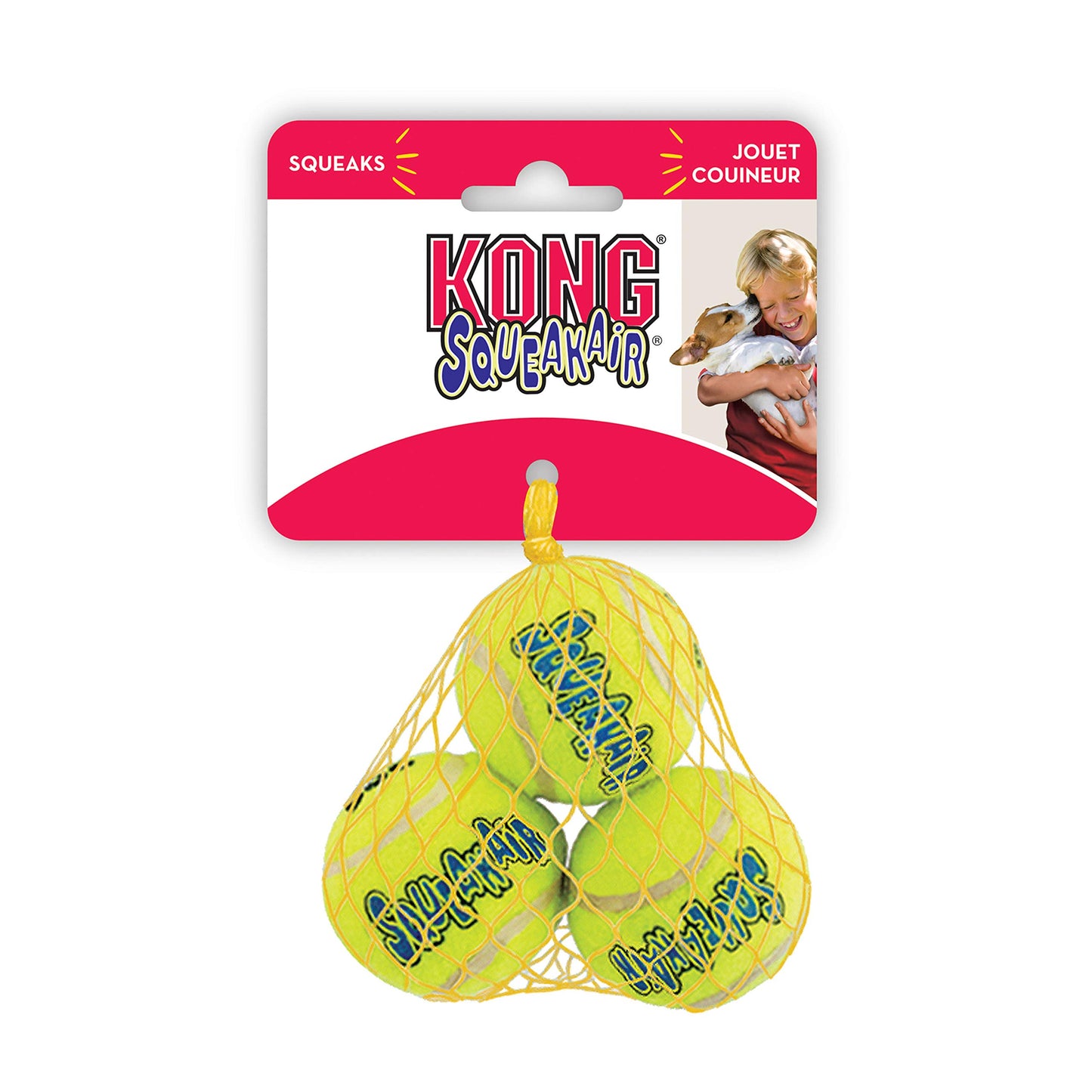 Kong Squeakair Dog Toy Tennis Ball - X-Small, Pack of 3