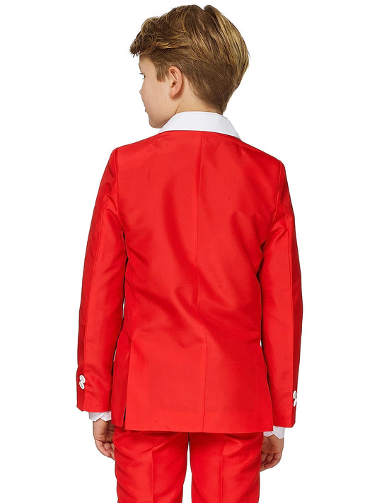 SUITMEISTER Boys Christmas Suit - Festive Santa Outfit Slim Fit - Red - White
