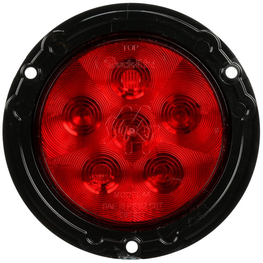 Truck-Lite 44326R Super 44 LED Red Round Stop/Turn/Tail Light (Black Flange Mount, Fit 'N Forget S.12V, 6 Diode)