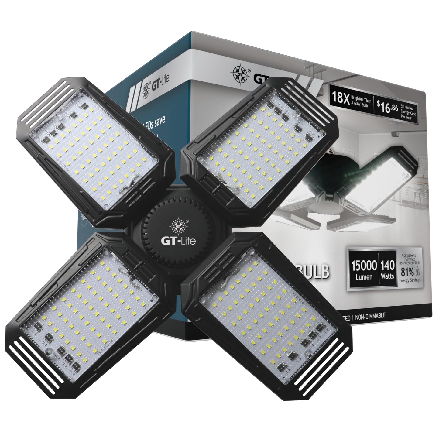 GT-Lite 15,000 Lumen LED 4-Panel Bulb E26 5K