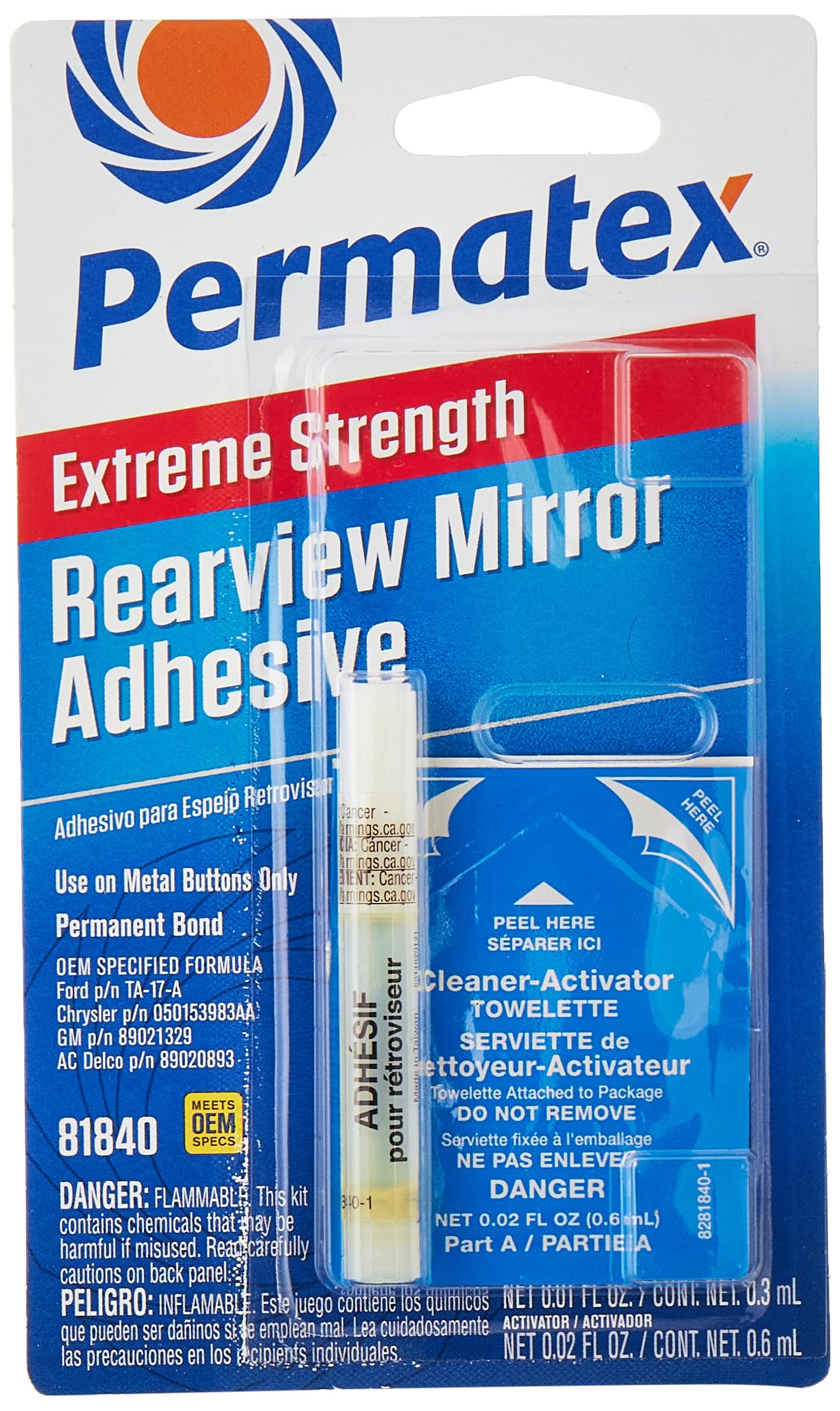 Permatex Extreme Rearview Mirror Profressional Strength Adhesive Kit