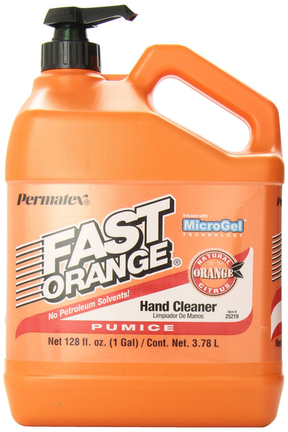 Permatex 25219-4PK Fast Orange Pumice Lotion Hand Cleaner with Pump, 1 Gallon (