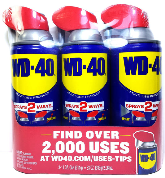 WD-40 951-490040 Pack of 3 Multi-Use Product Spray with Smart Straw, 11 oz.