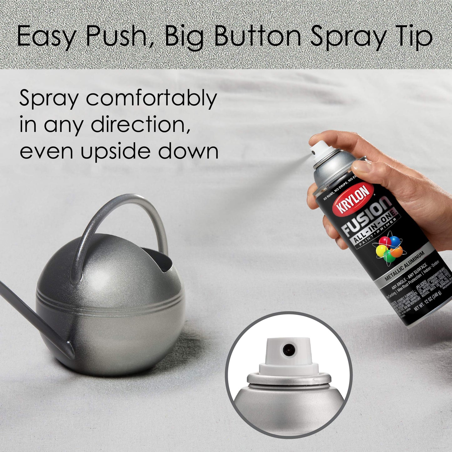 Krylon K02727007 White Fusion All-In-One Paint & Primer Spray Paint, Gloss