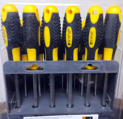 26-piece Shopworks Magnetic Tip Screwdriver Set: Phillips Star Slotted Pozi with Organizer Rack