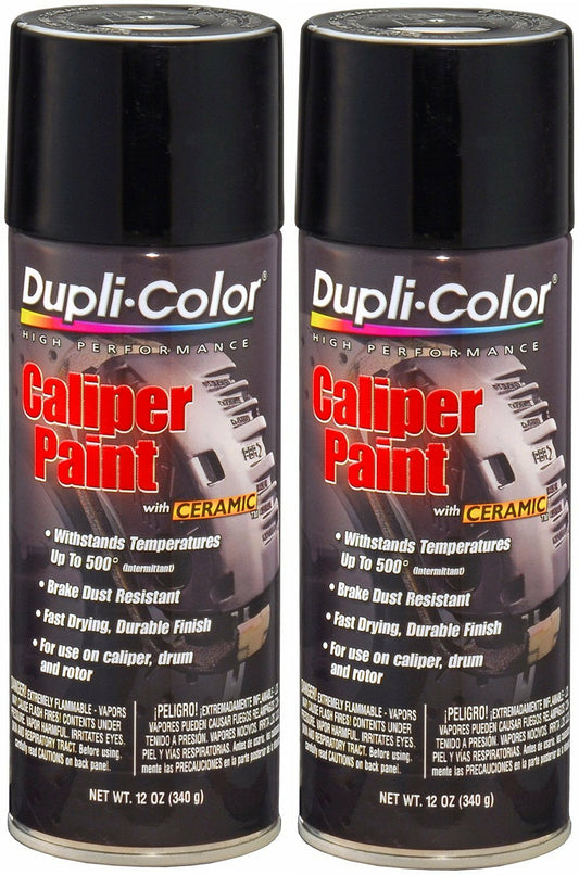 Dupli-Color BCP105 Satin Black Caliper Paint with Ceramic 12 oz. Aerosol (2 Pack)