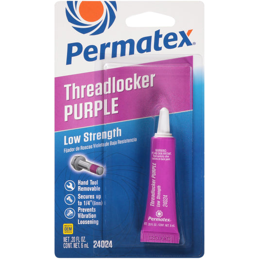 Permatex 24024 Low Strength Threadlocker Purple, 6 ml Tube