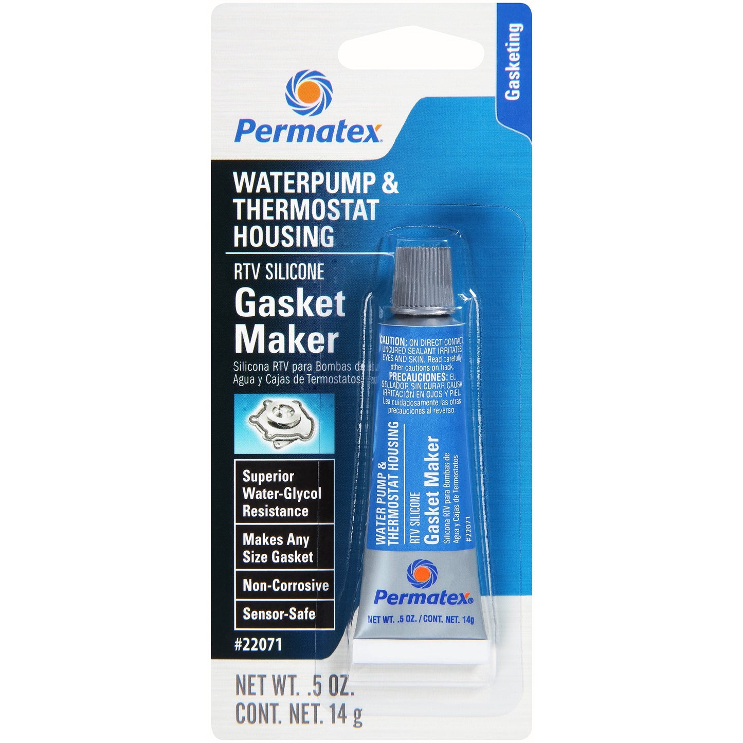 Permatex 22071-6PK Water Pump and Thermostat RTV Silicone Gasket, 0.5 oz. (Pack