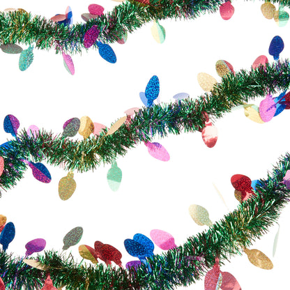 Christmas Light Tinsel Garland | 18 Feet | 1 Pc