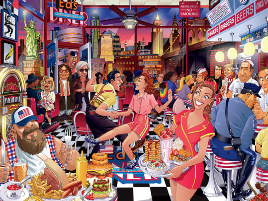 Ceaco - Funny Faces - USA Diner - 550 Piece Jigsaw Puzzle