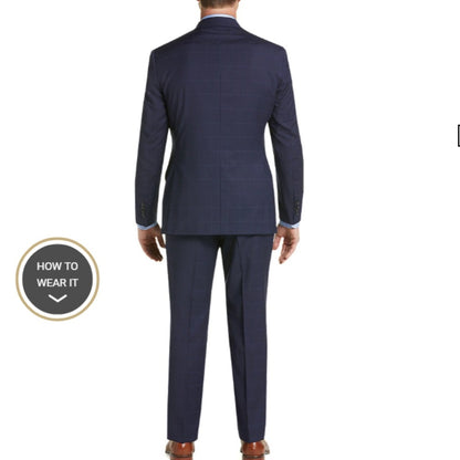 Traveler Collection Tailored Fit Windowpane Suit