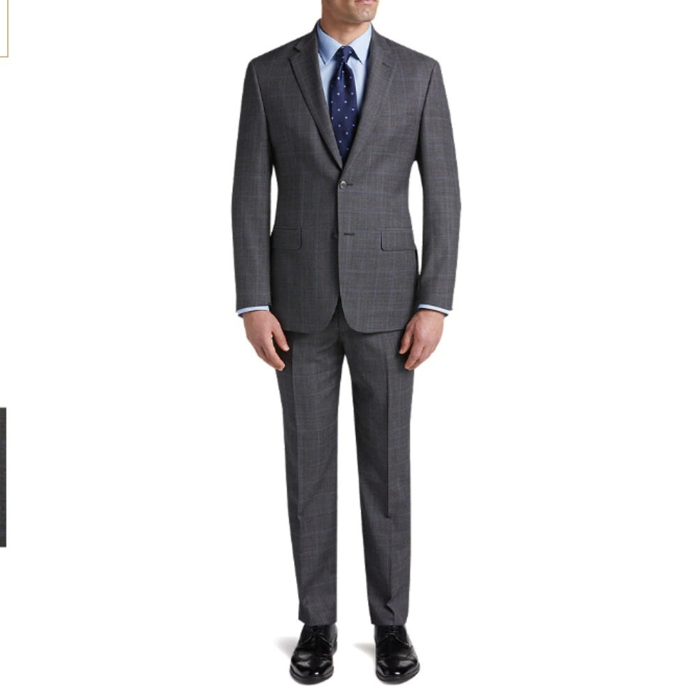 Traveler Collection Tailored Fit Windowpane Suit