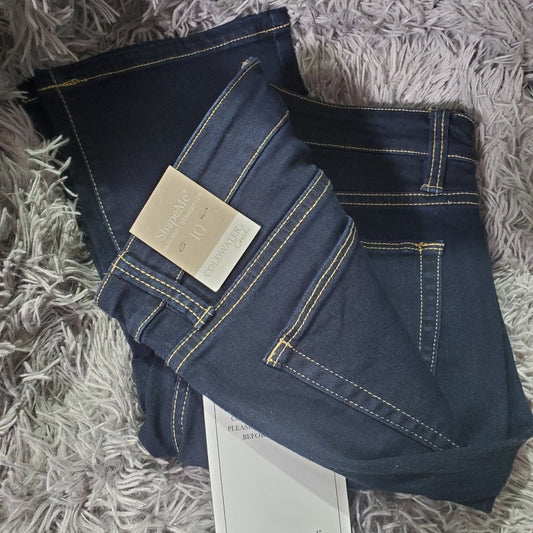 ShapeMe High Rise Straight-Leg Jeans,10